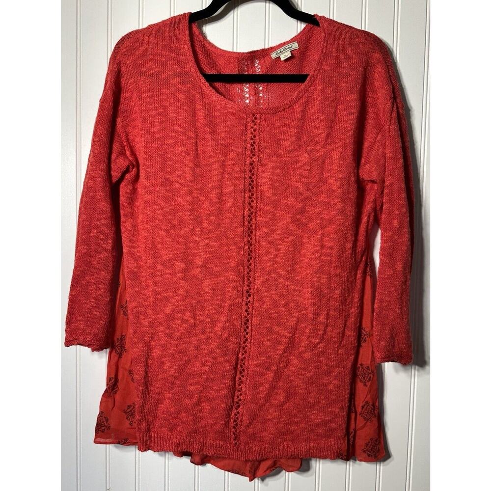 Lucky Brand Women Red Pullover Sweater Top Size S